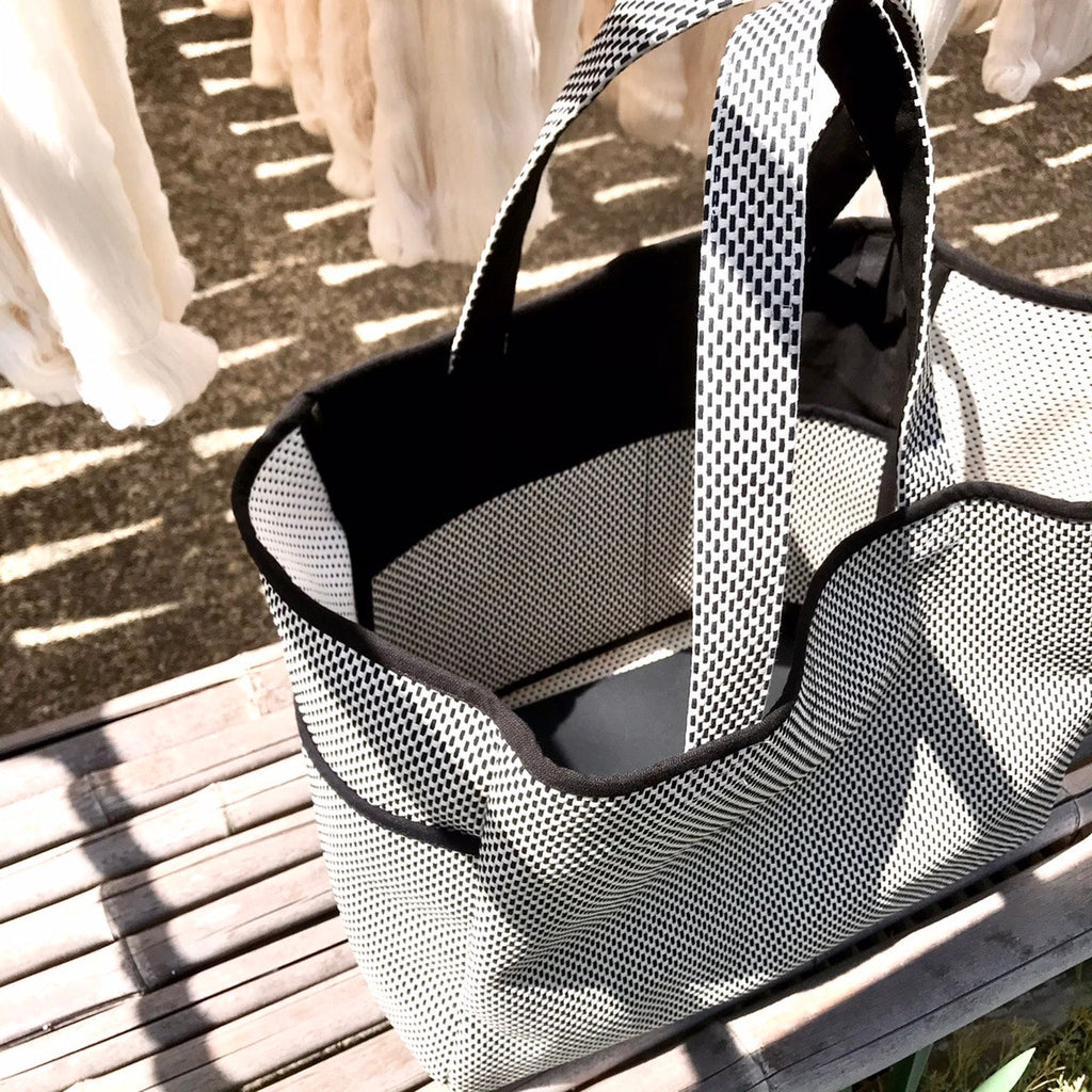 Sashiko Tote Bag Large White & Black