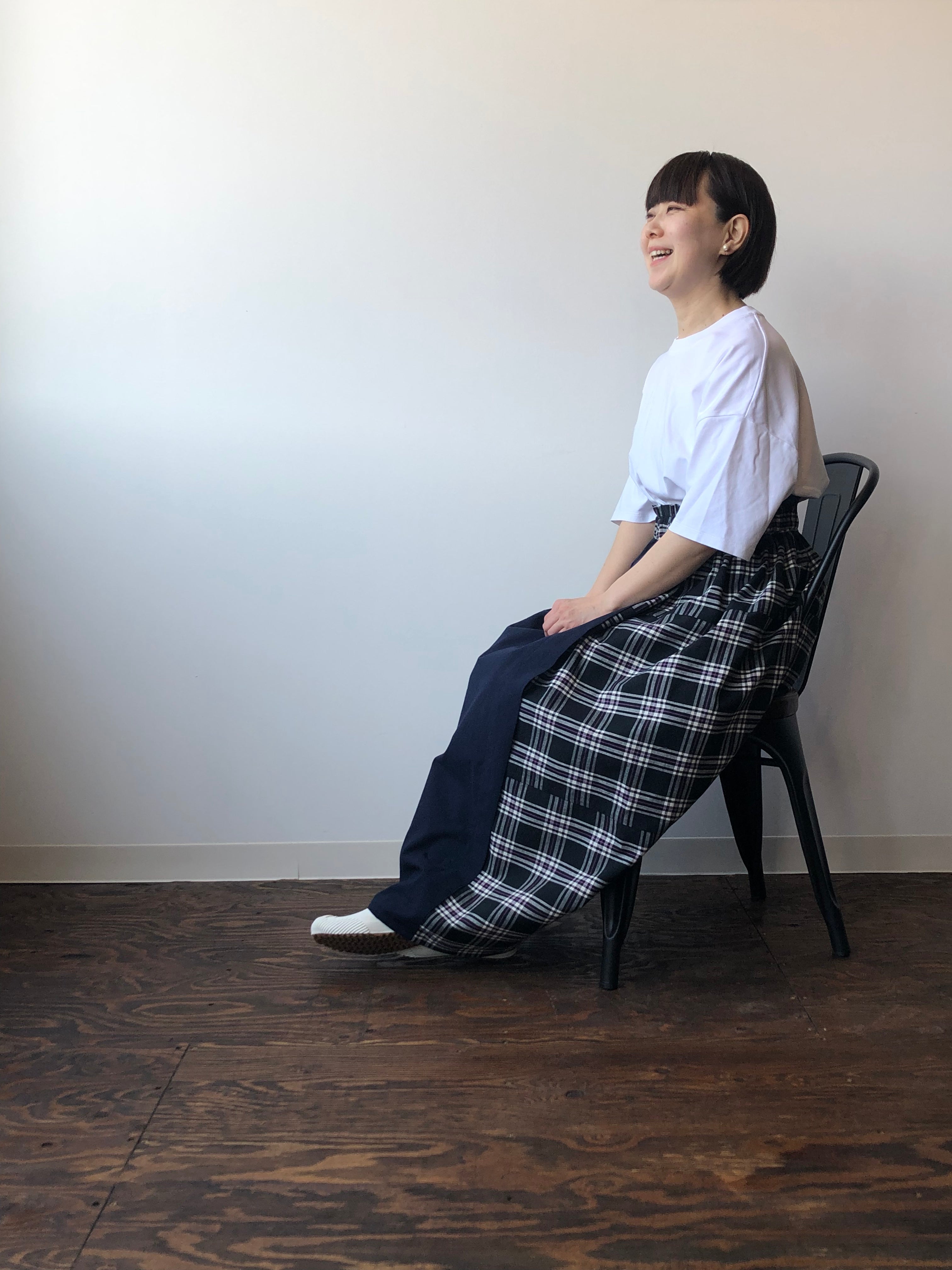 Katakai Cotton Skirt Purple Watch, Made-to-Order From Ojiya, japan