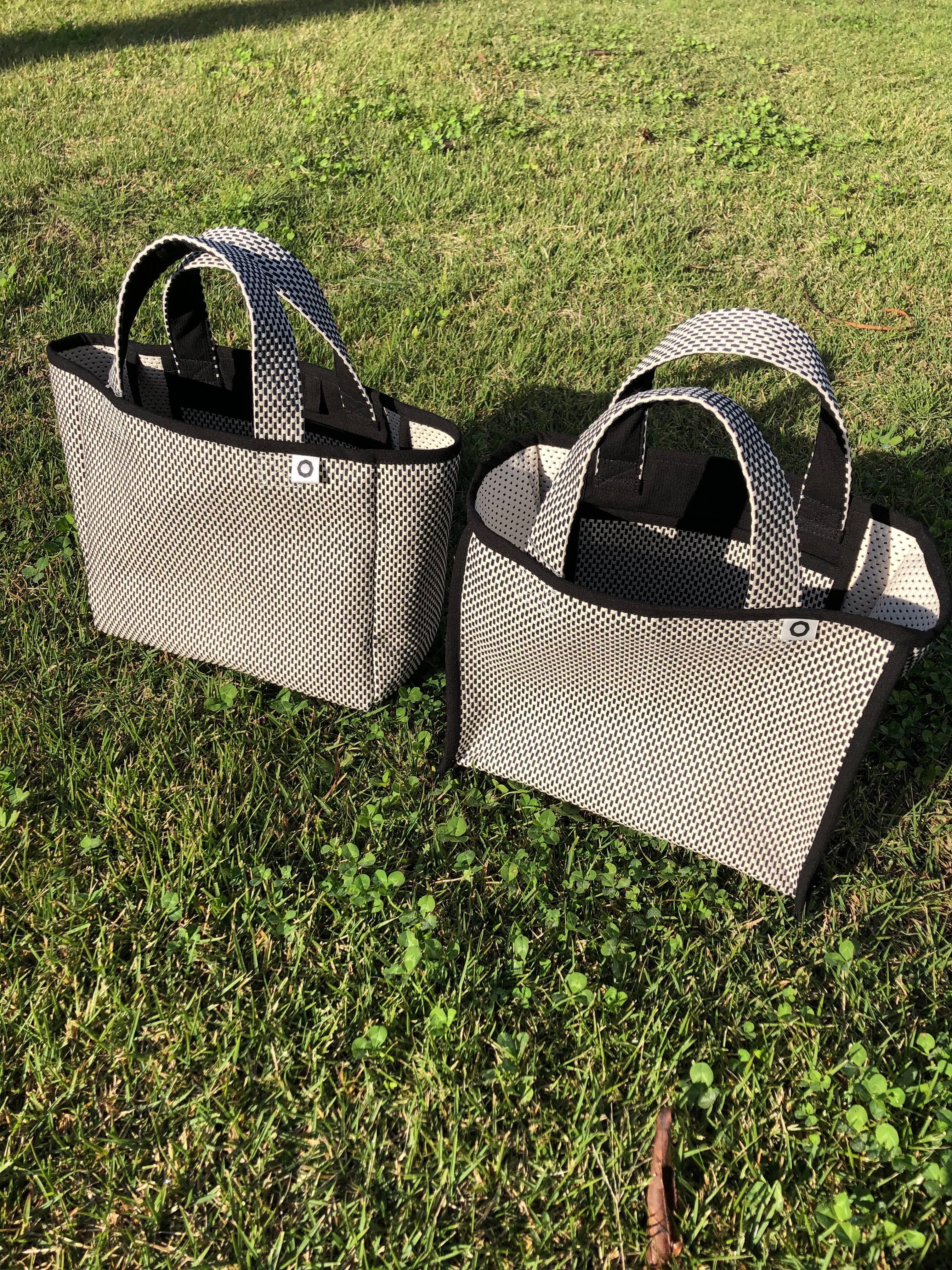 Sashiko Bag Small White Black Japanese Craft