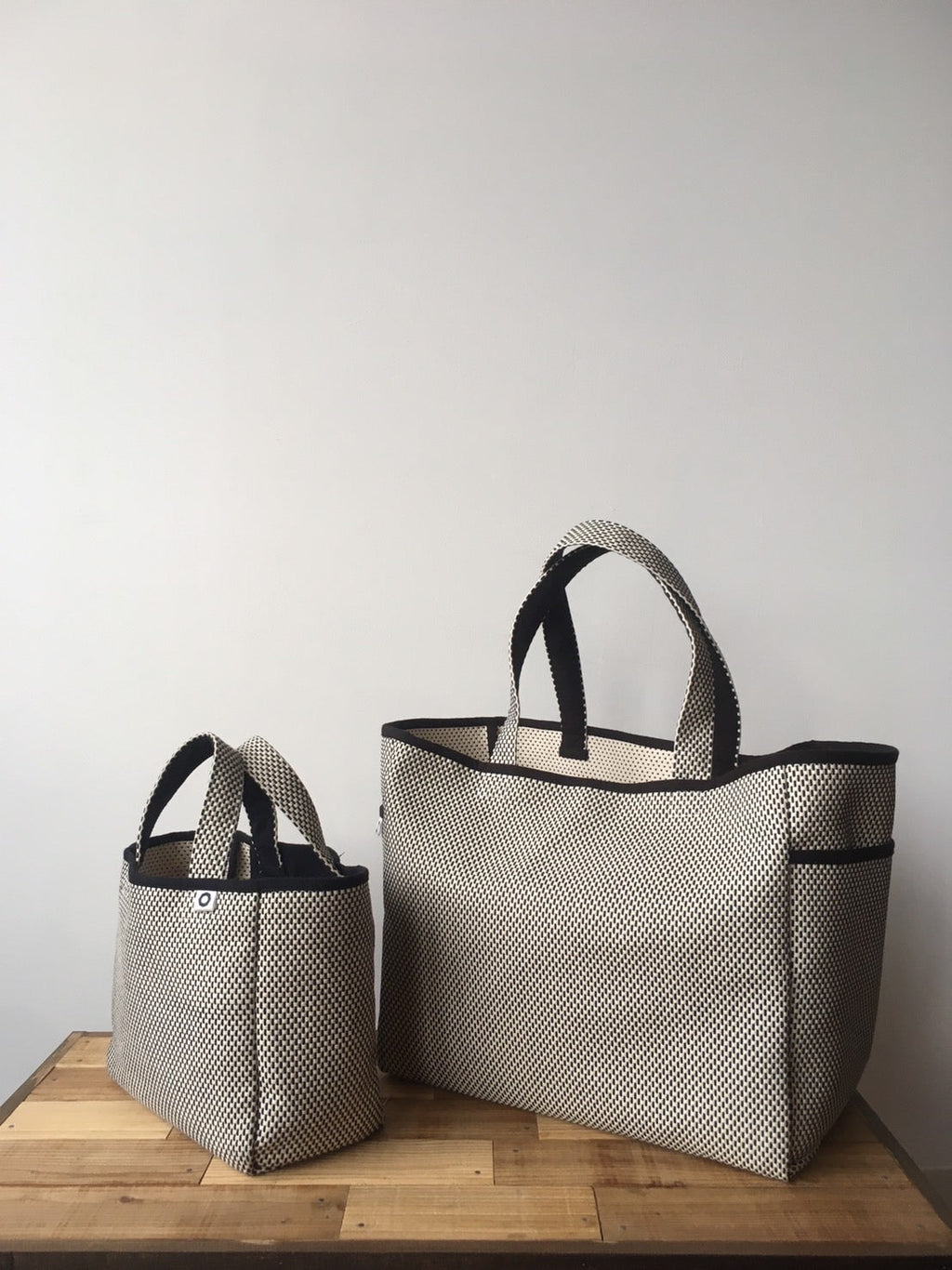 Sashiko Bag Small White Black Japanese Craft