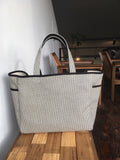 Sashiko Tote Bag Large White & Black