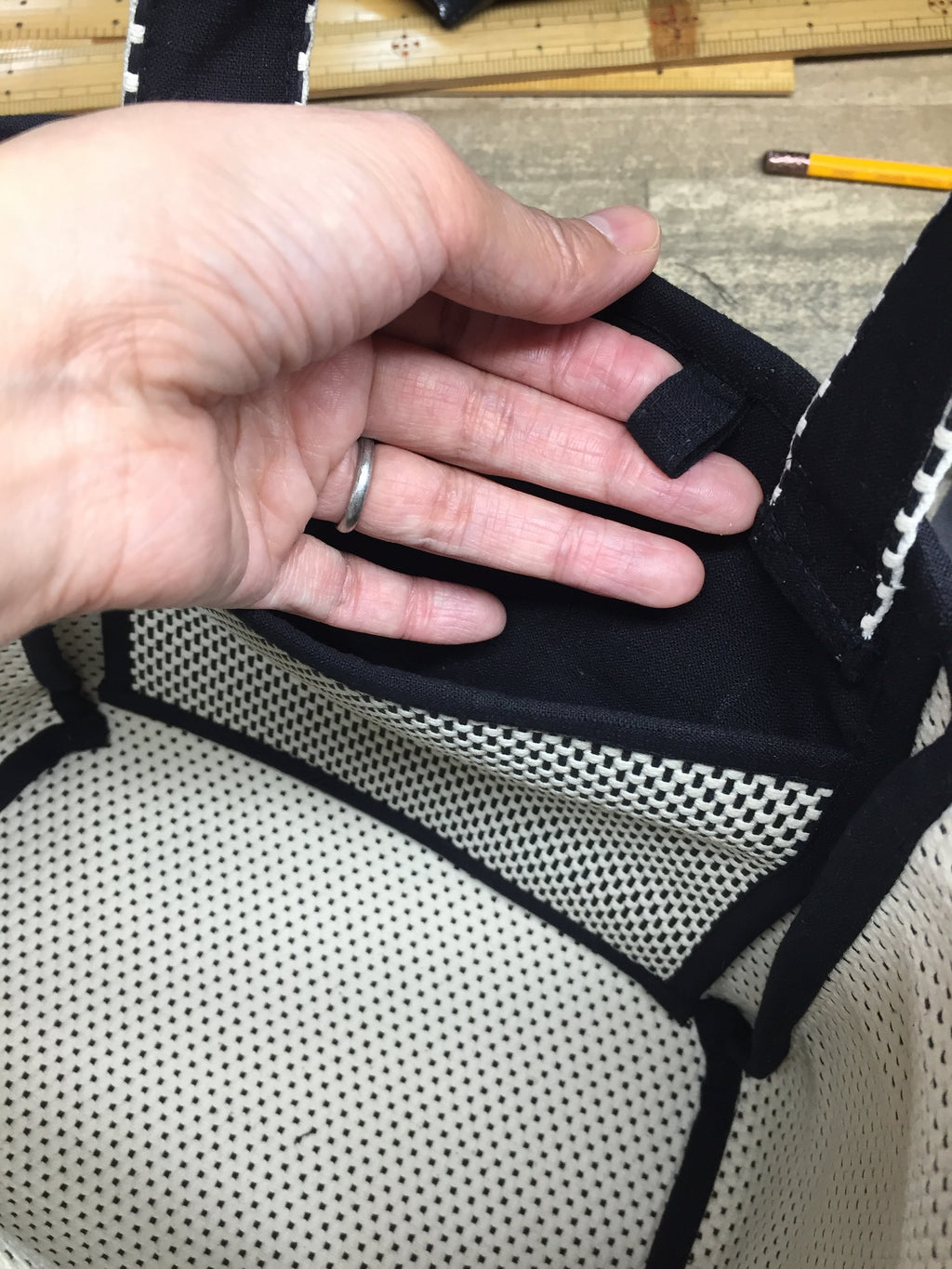 Sashiko Bag Small White Black Japanese Craft