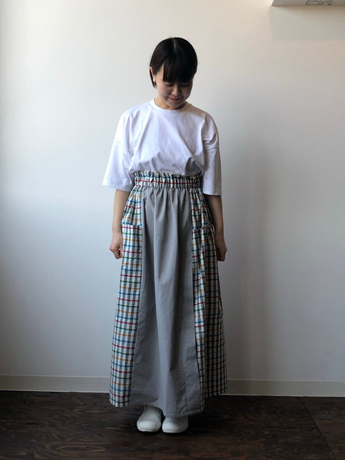 Katakai Cotton Skirt with Olympia Check, Made-to-Order From Ojiya, Japan