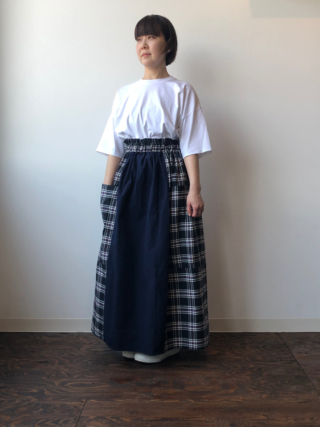 Katakai Cotton Skirt Purple Watch, Made-to-Order From Ojiya, japan