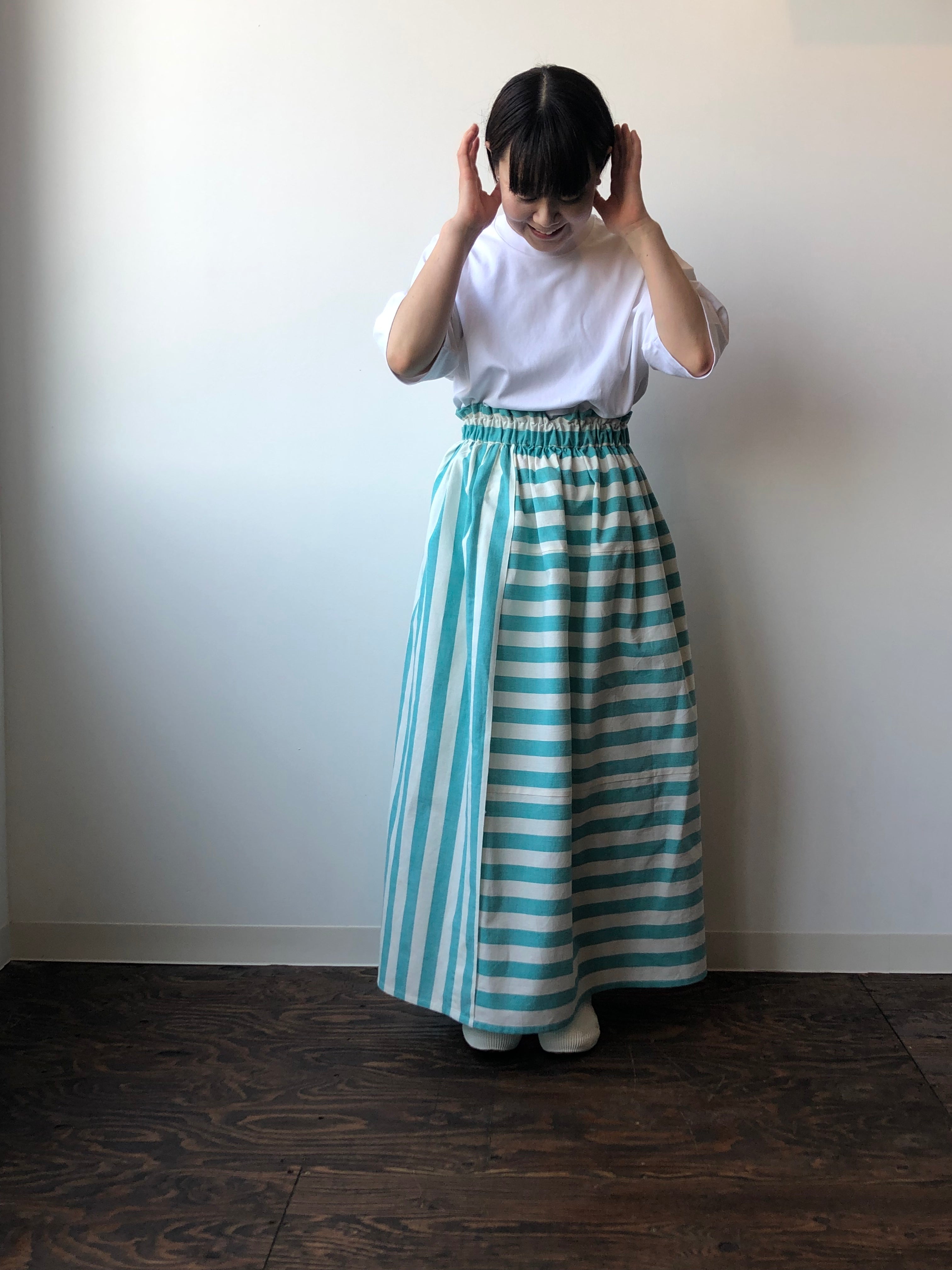 Katakai Cotton Skirt in Cream Soda, Made-to-Order — From Ojiya, Japan