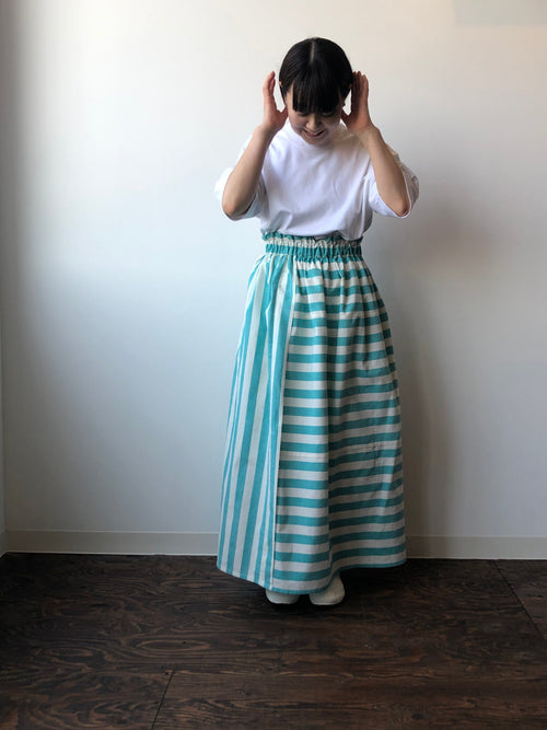 Katakai Cotton Skirt in Cream Soda, Made-to-Order — From Ojiya, Japan