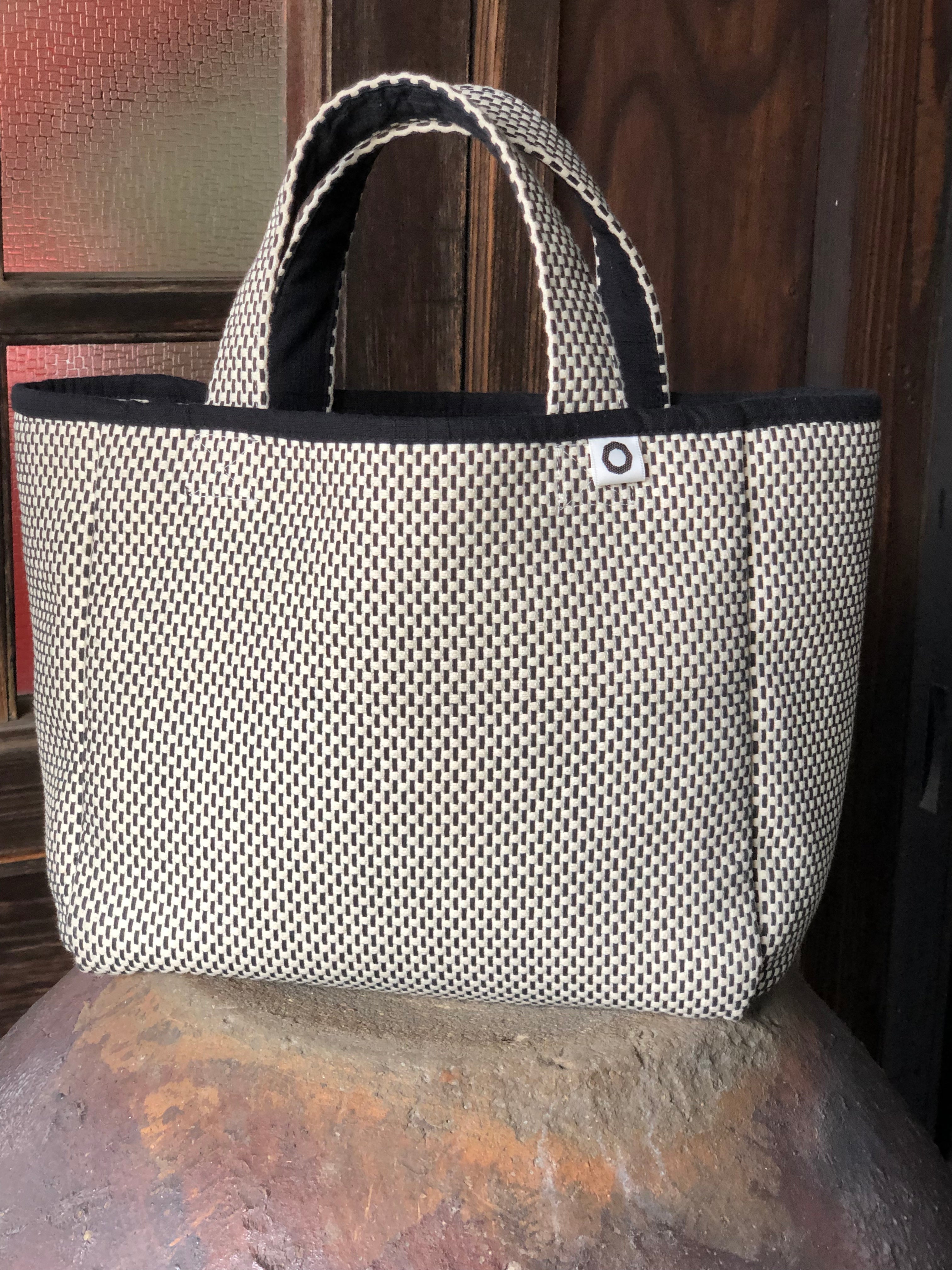 Sashiko Bag Small White Black Japanese Craft