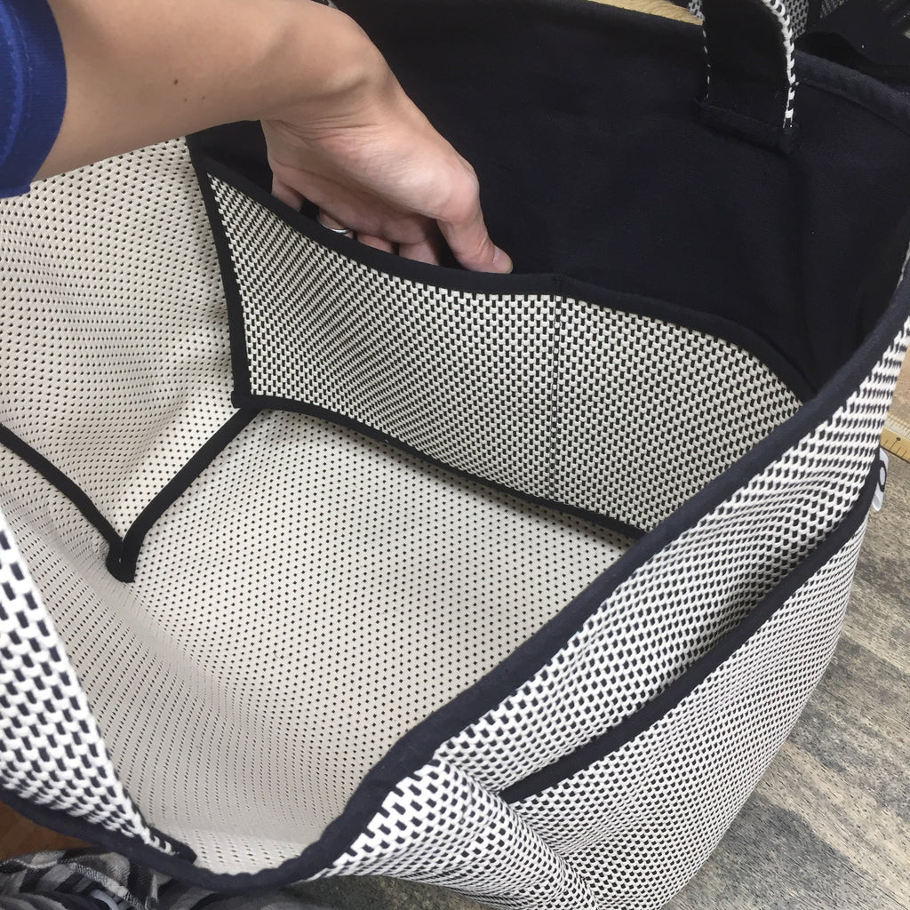 Sashiko Tote Bag Large White & Black