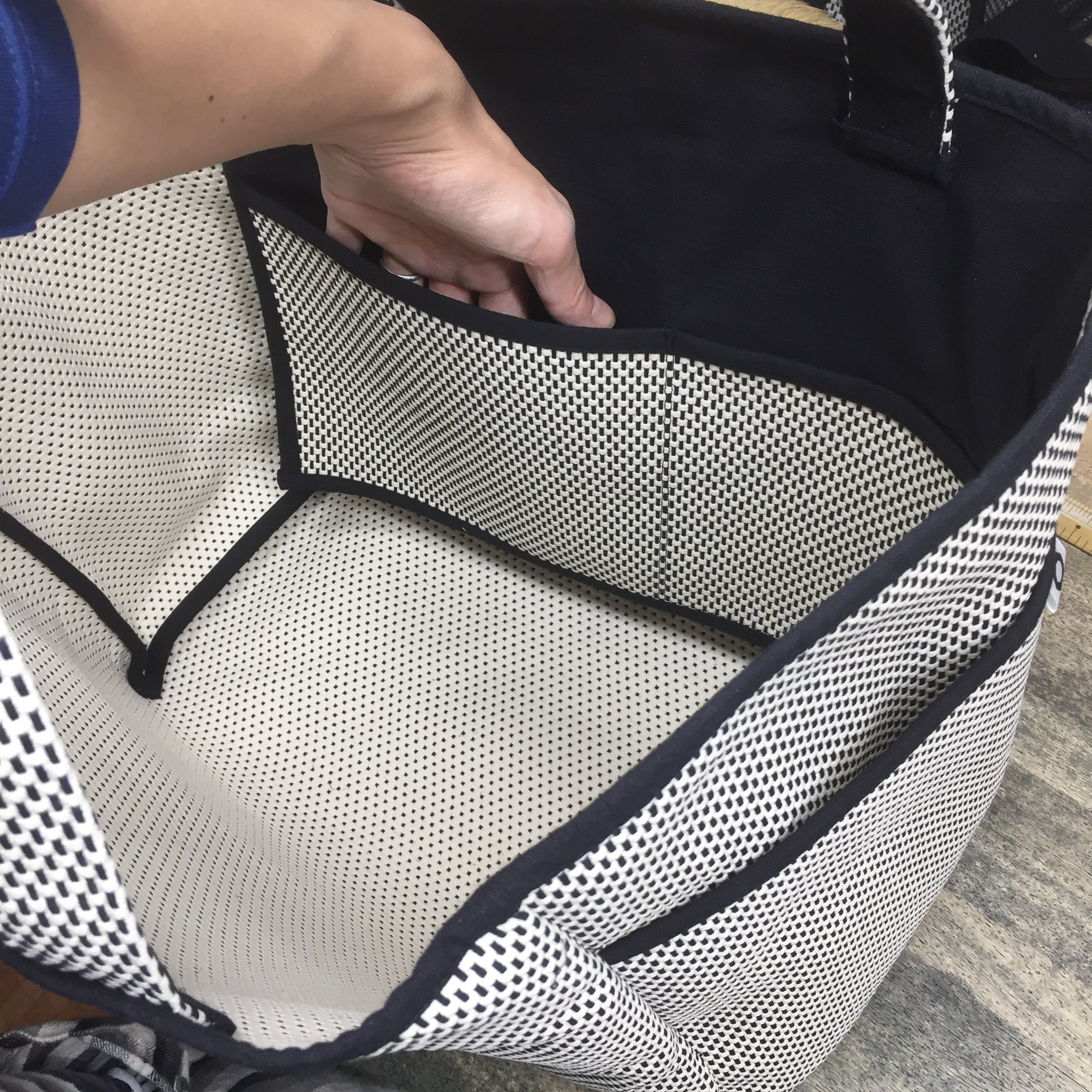Sashiko Tote Bag Large White & Black