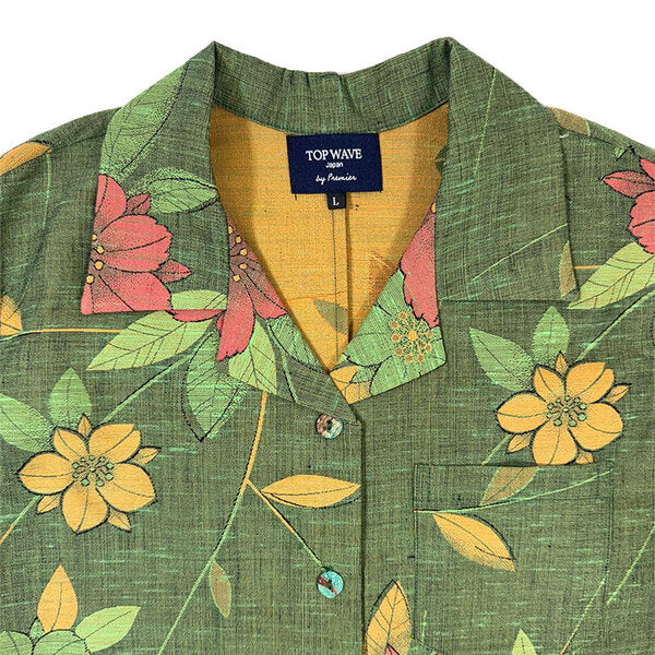 Kimono Aloha Shirt Women's L AHKHF-L11