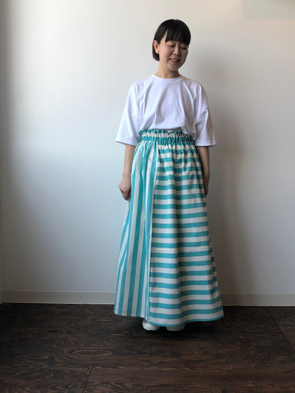 Katakai Cotton Skirt in Cream Soda, Made-to-Order — From Ojiya, Japan