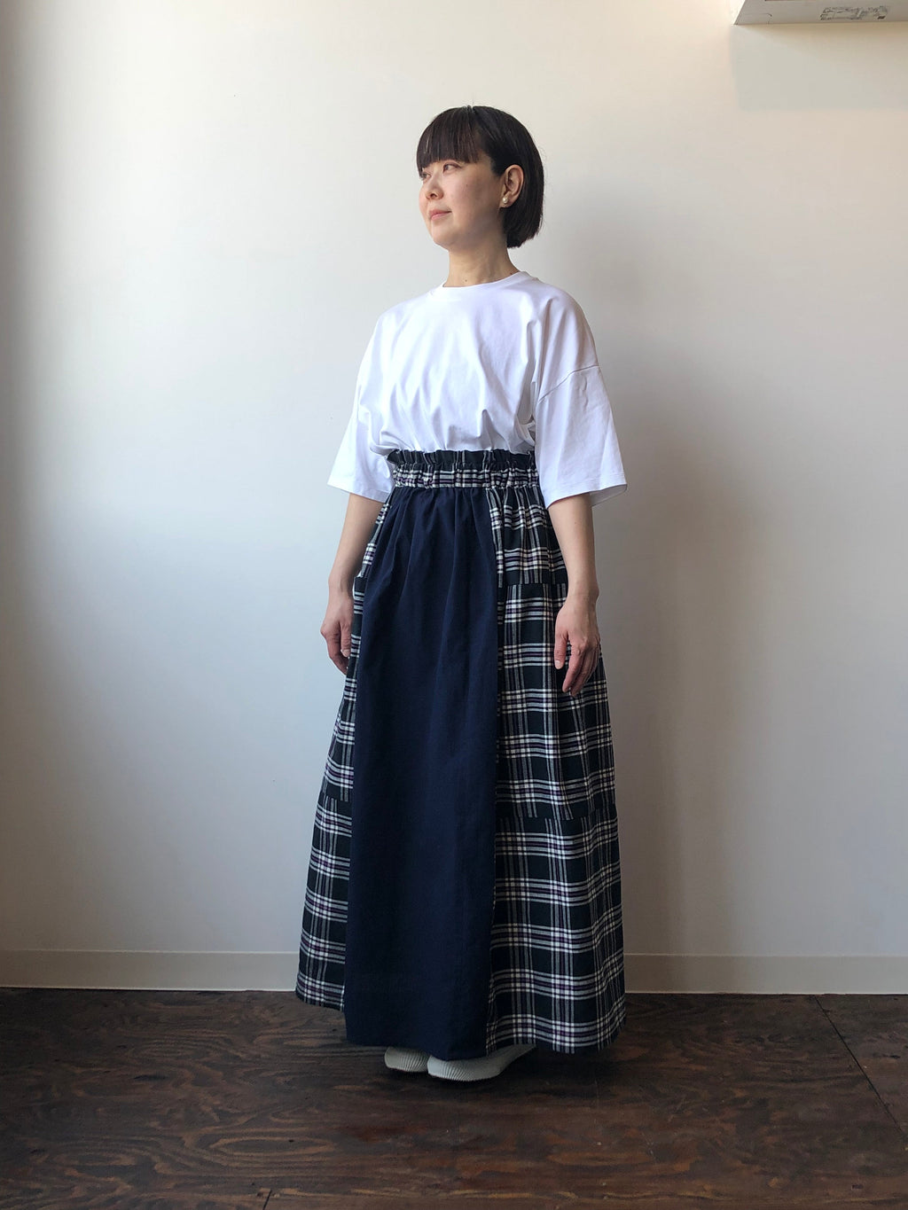 Katakai Cotton Skirt Purple Watch, Made-to-Order From Ojiya, japan