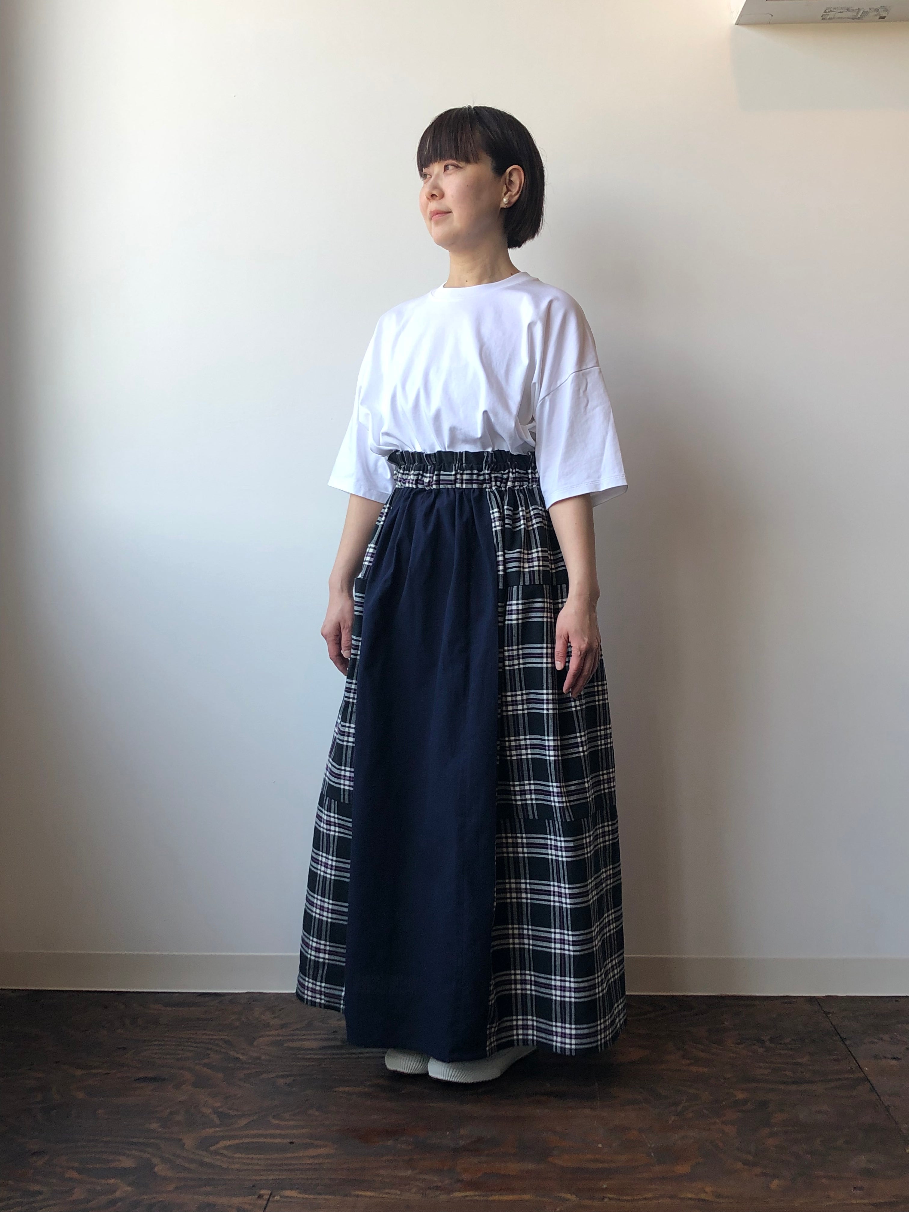Katakai Cotton Skirt Purple Watch, Made-to-Order From Ojiya, japan