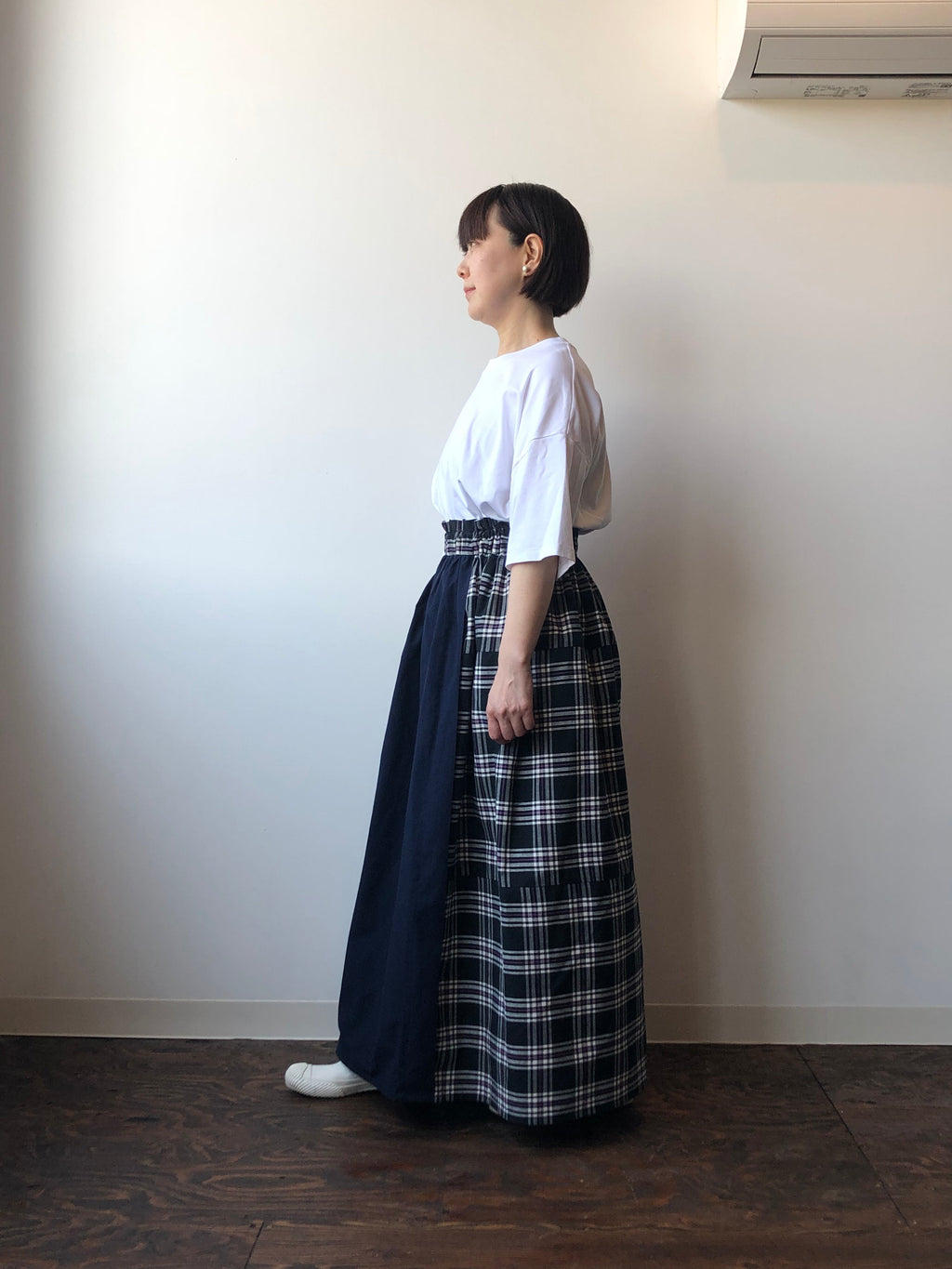 Katakai Cotton Skirt Purple Watch, Made-to-Order From Ojiya, japan