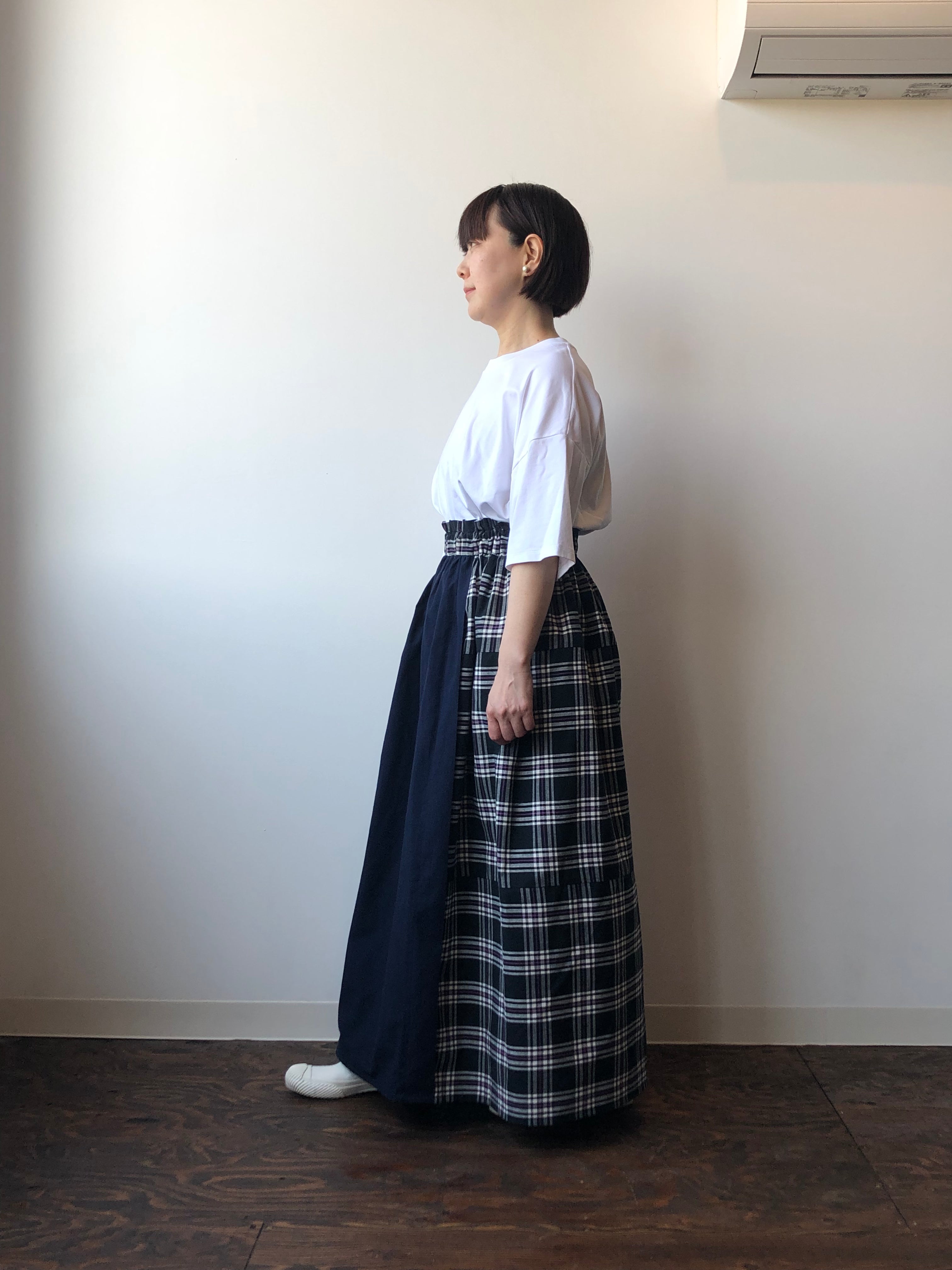 Katakai Cotton Skirt Purple Watch, Made-to-Order From Ojiya, japan