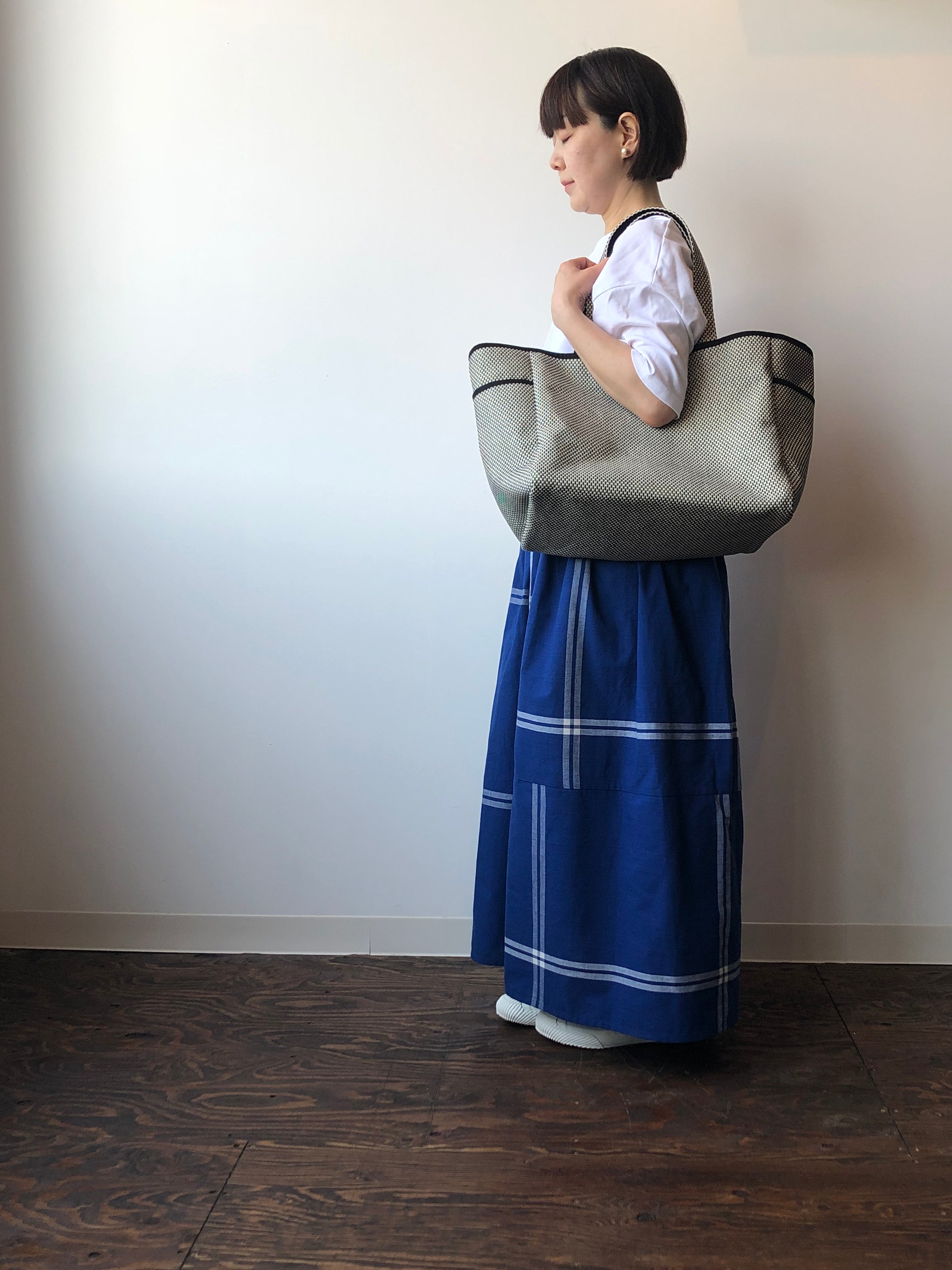 Katakai Cotton Skirt Royal Blue, Made-to-Order From Ojiya, Japan