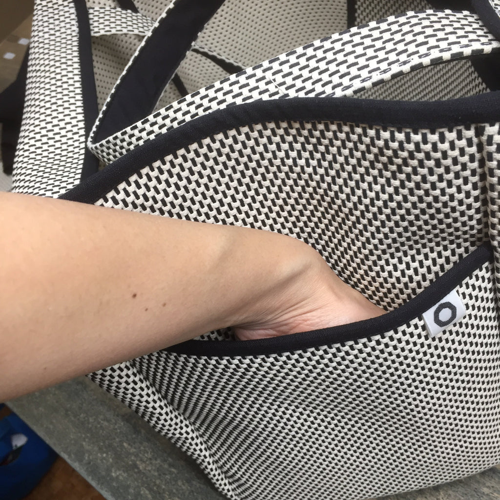 Sashiko Tote Bag Large White & Black