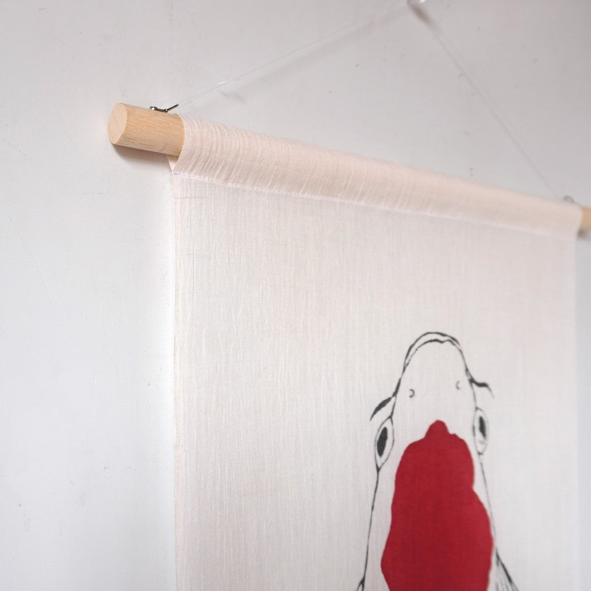 Ancient Tactility: Hand-Dyed Nishiki-koi Ojiya Chijimi Tapestry (Yuki-shiro White)