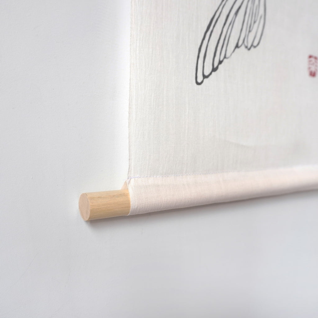 Ancient Tactility: Hand-Dyed Nishiki-koi Ojiya Chijimi Tapestry (Yuki-shiro White)