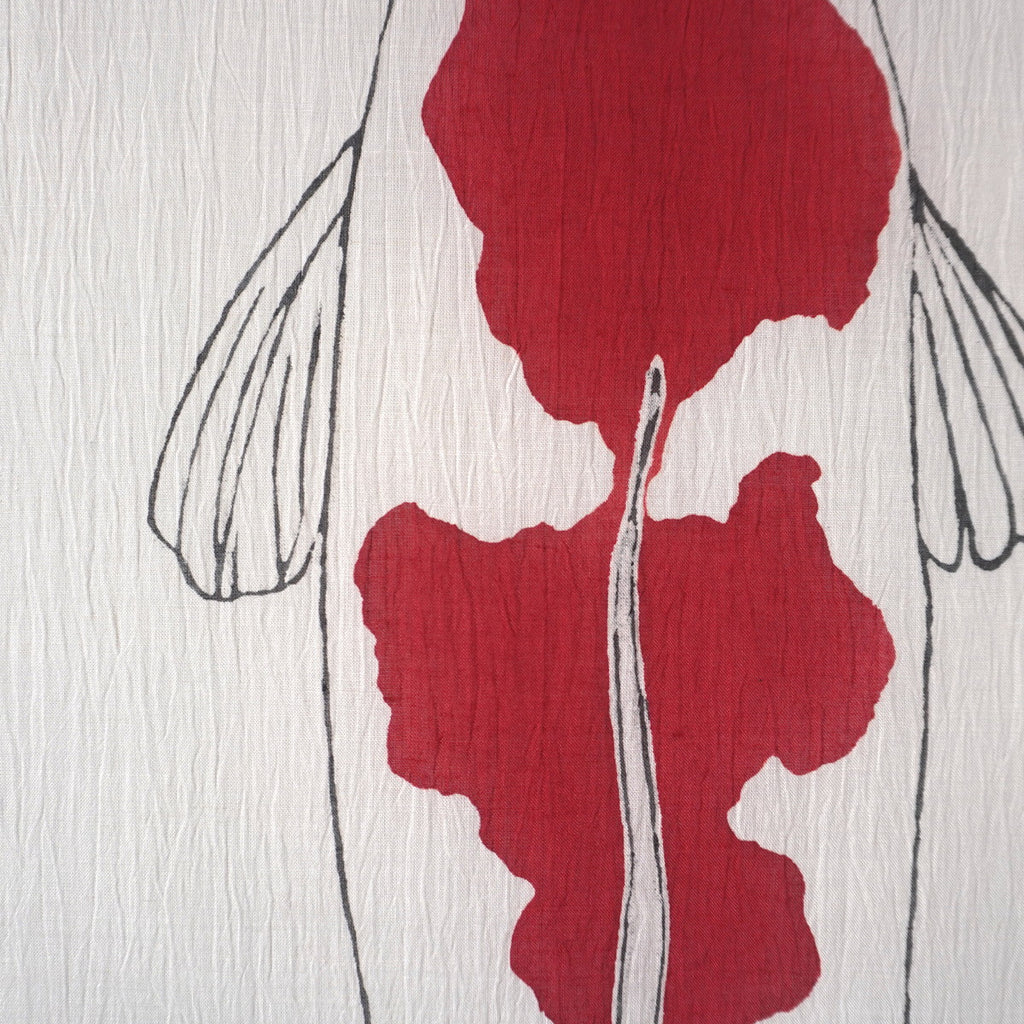 Ancient Tactility: Hand-Dyed Nishiki-koi Ojiya Chijimi Tapestry (Yuki-shiro White)