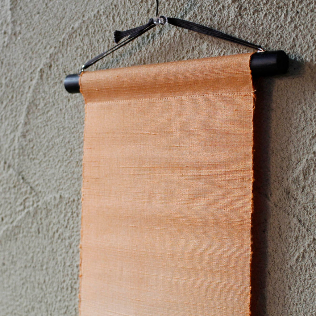 Radiant Dawn: Hand-Dyed Silk "Hogushi-ori" Tapestry - Morning Sun (100% Pure Silk) from Ojiya