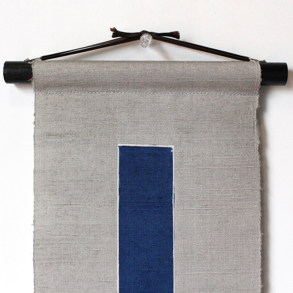 The Indigo Bond: Hand-Dyed Silk "Hogushi-ori" Tapestry -  (100% Pure Silk) from Ojiya