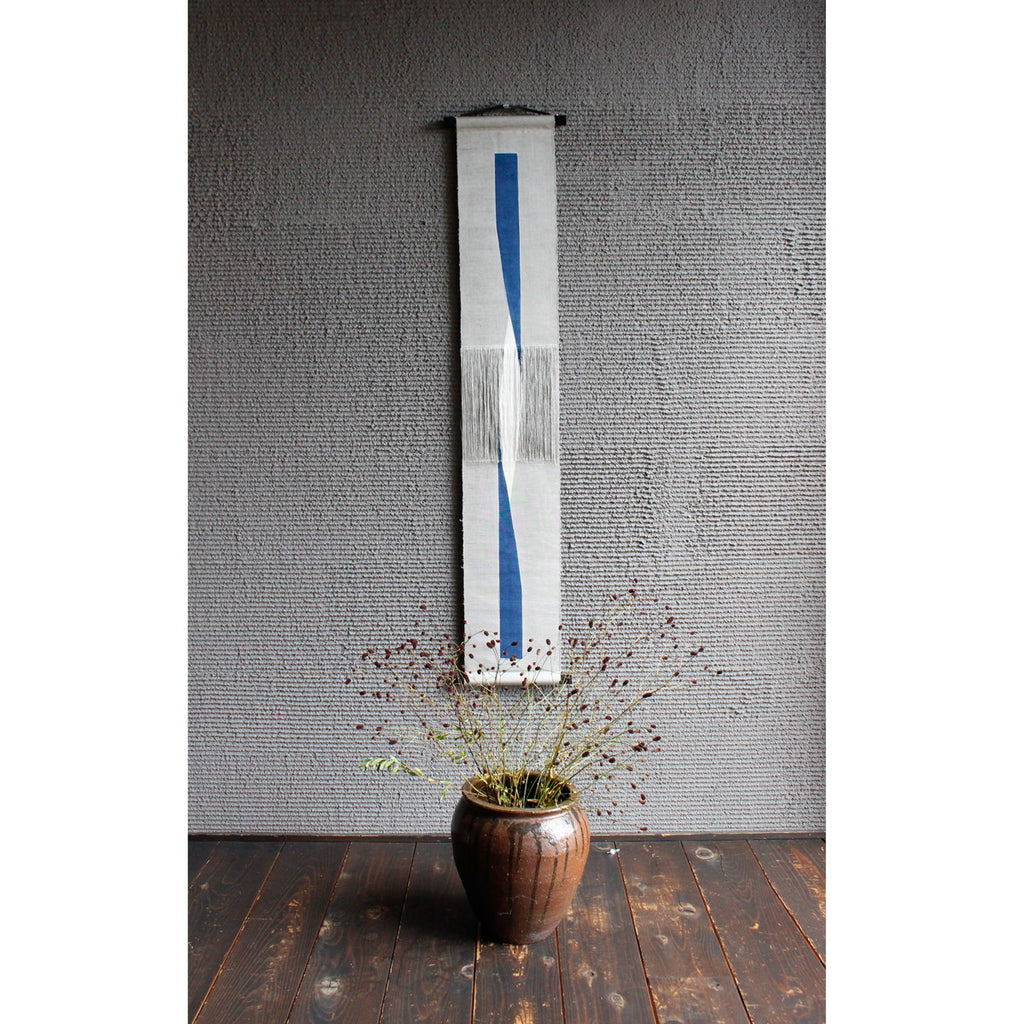 The Indigo Bond: Hand-Dyed Silk "Hogushi-ori" Tapestry -  (100% Pure Silk) from Ojiya