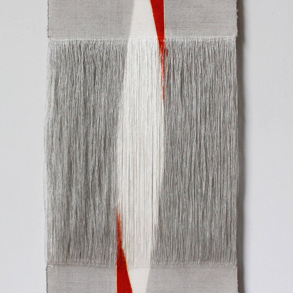 The Orange Bond: Hand-Dyed Silk "Hogushi-ori" Tapestry -  (100% Pure Silk) from Ojiya