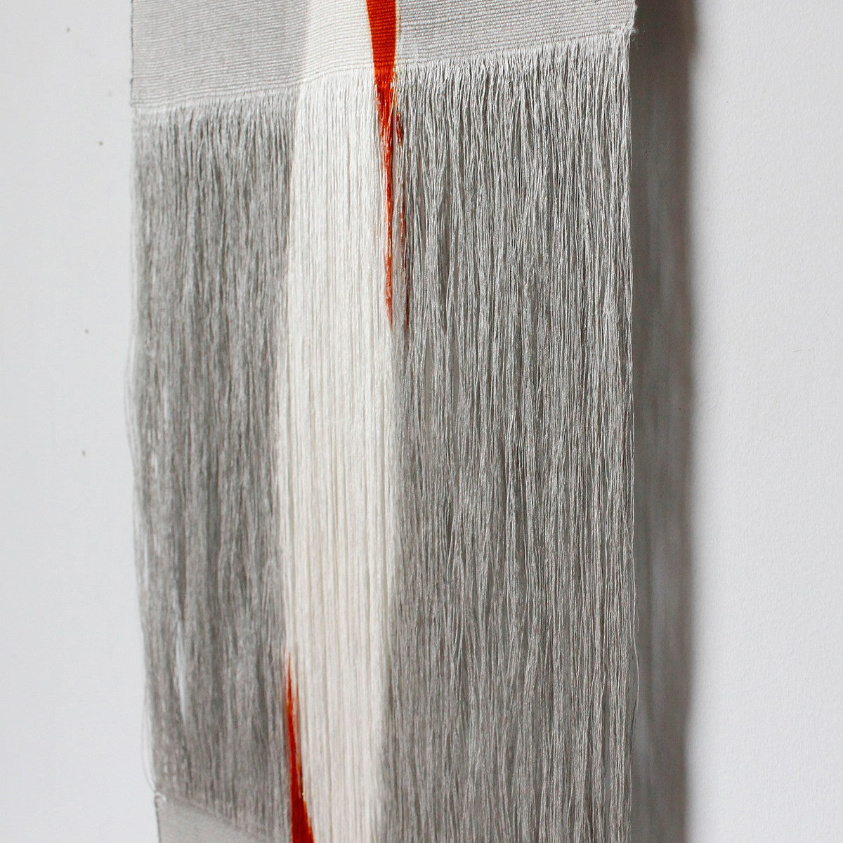 The Orange Bond: Hand-Dyed Silk "Hogushi-ori" Tapestry -  (100% Pure Silk) from Ojiya