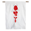 Ancient Tactility: Hand-Dyed Nishiki-koi Ojiya Chijimi Ramie Noren Curtain (Yuki-shiro White)